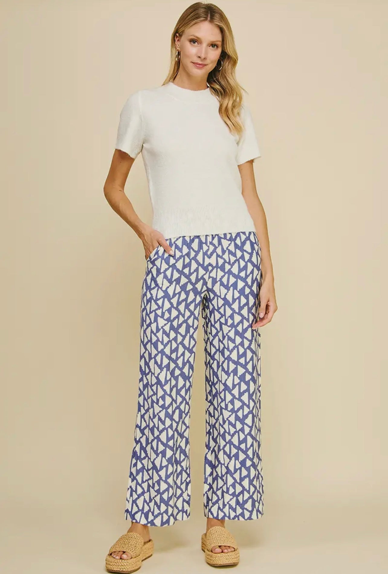 Printed Wide Leg Pants