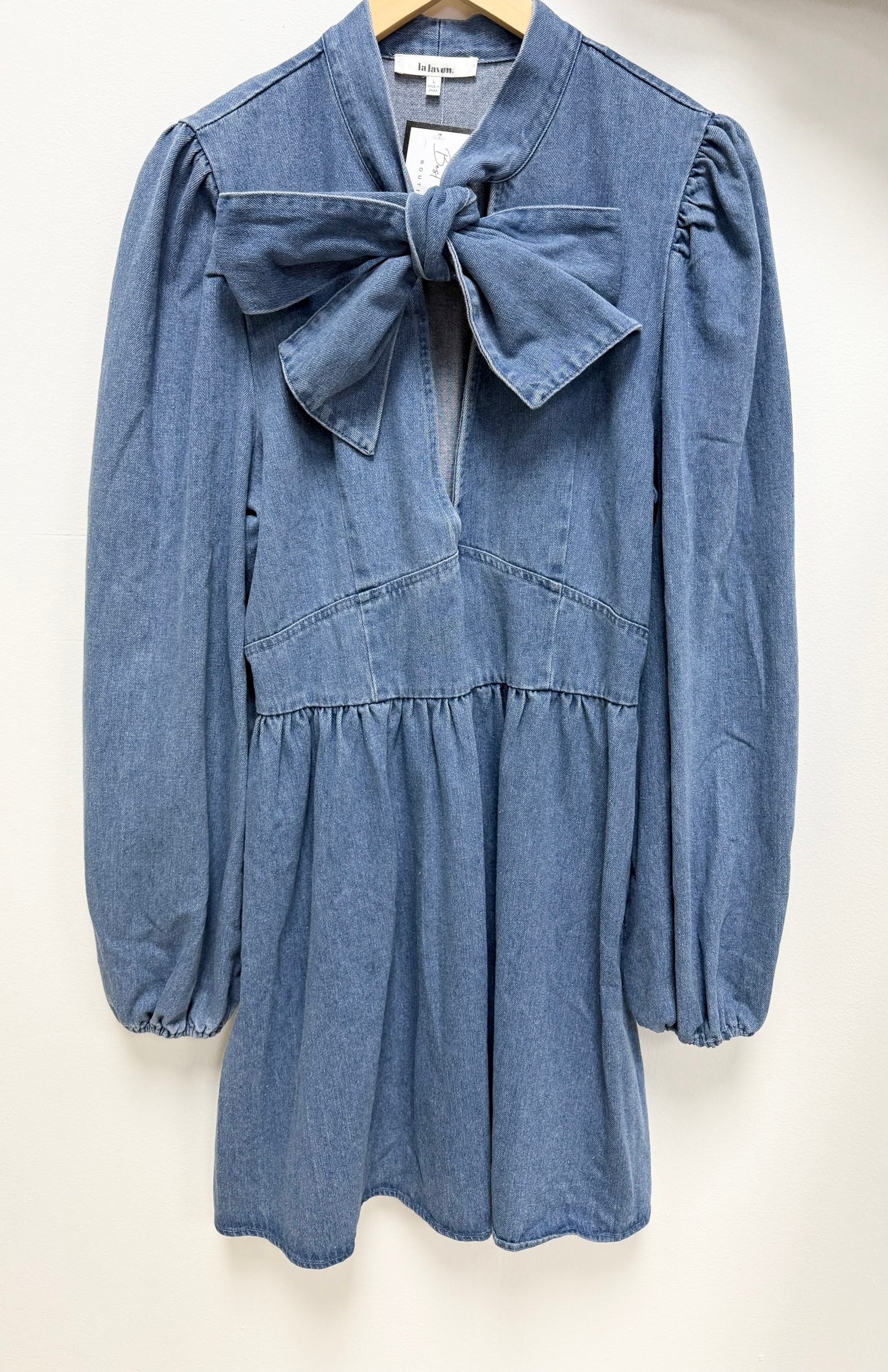 Denim Dress w/Bow