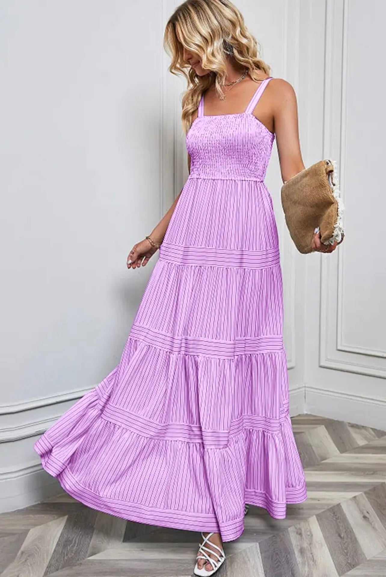Sleeveless Striped Maxi Dress