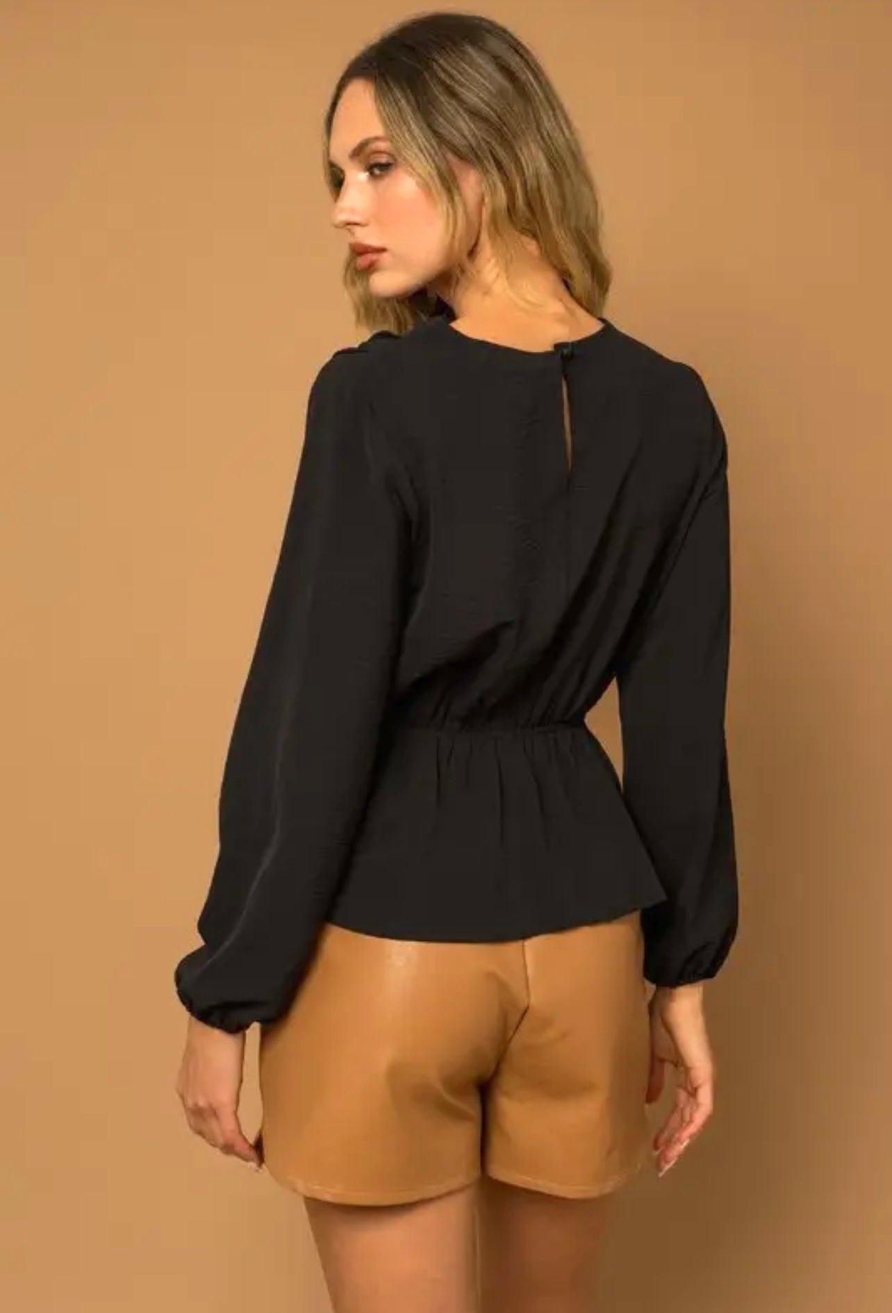 Black Cowl Neck Top