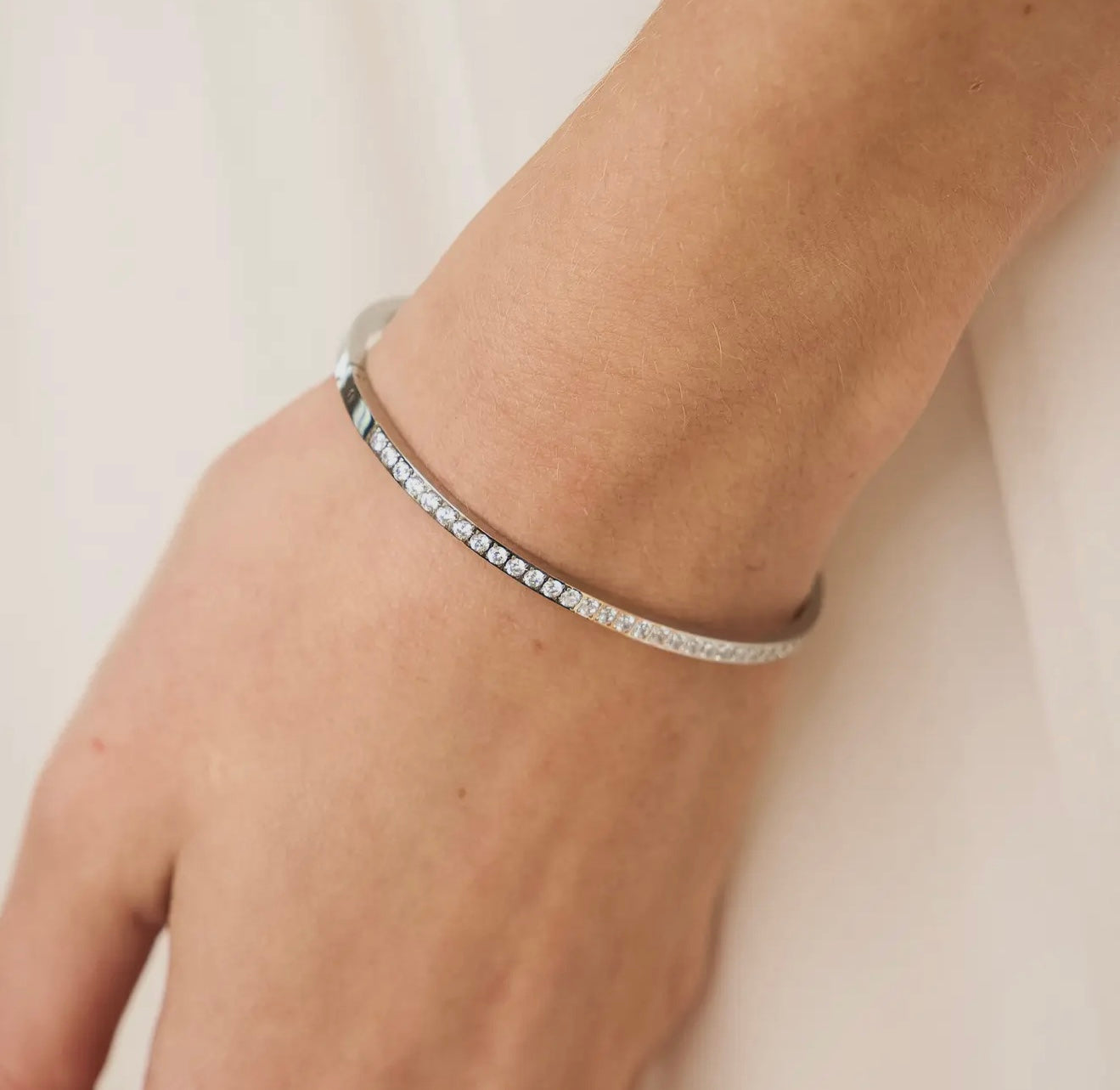 Diamond Bangle Silver