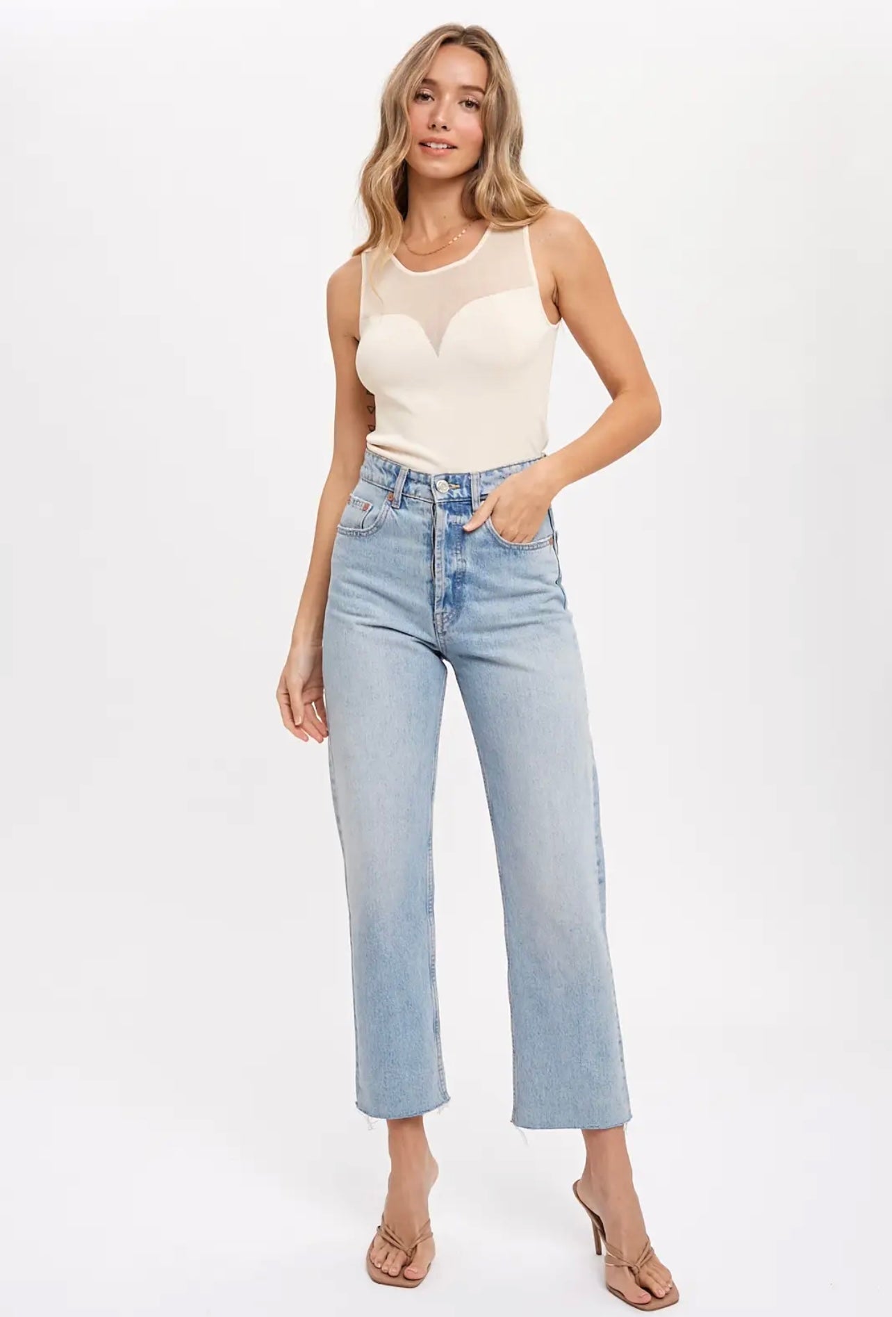 Sweetheart Neck Knit Tank