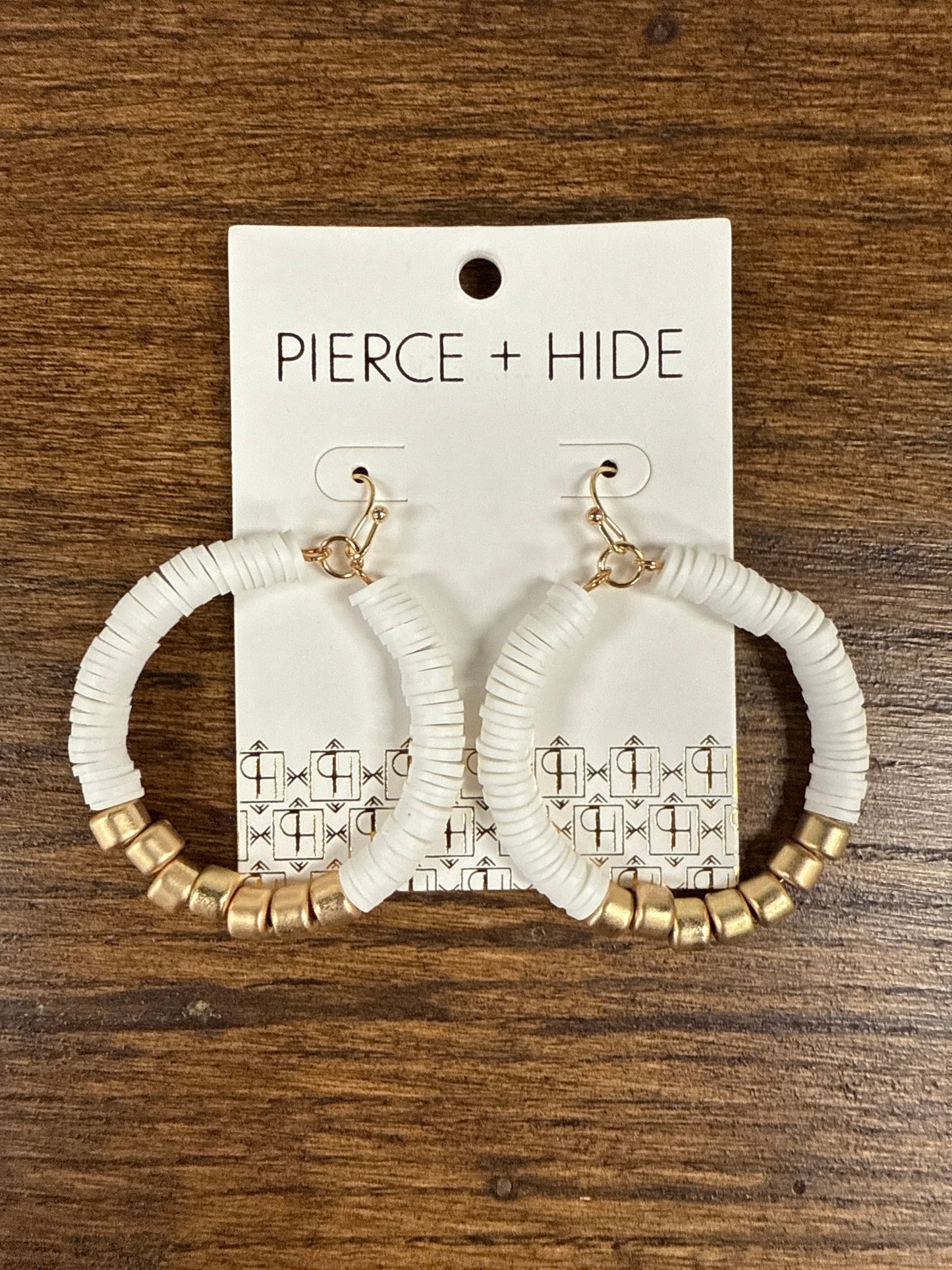 White + Gold Beachy Hoop