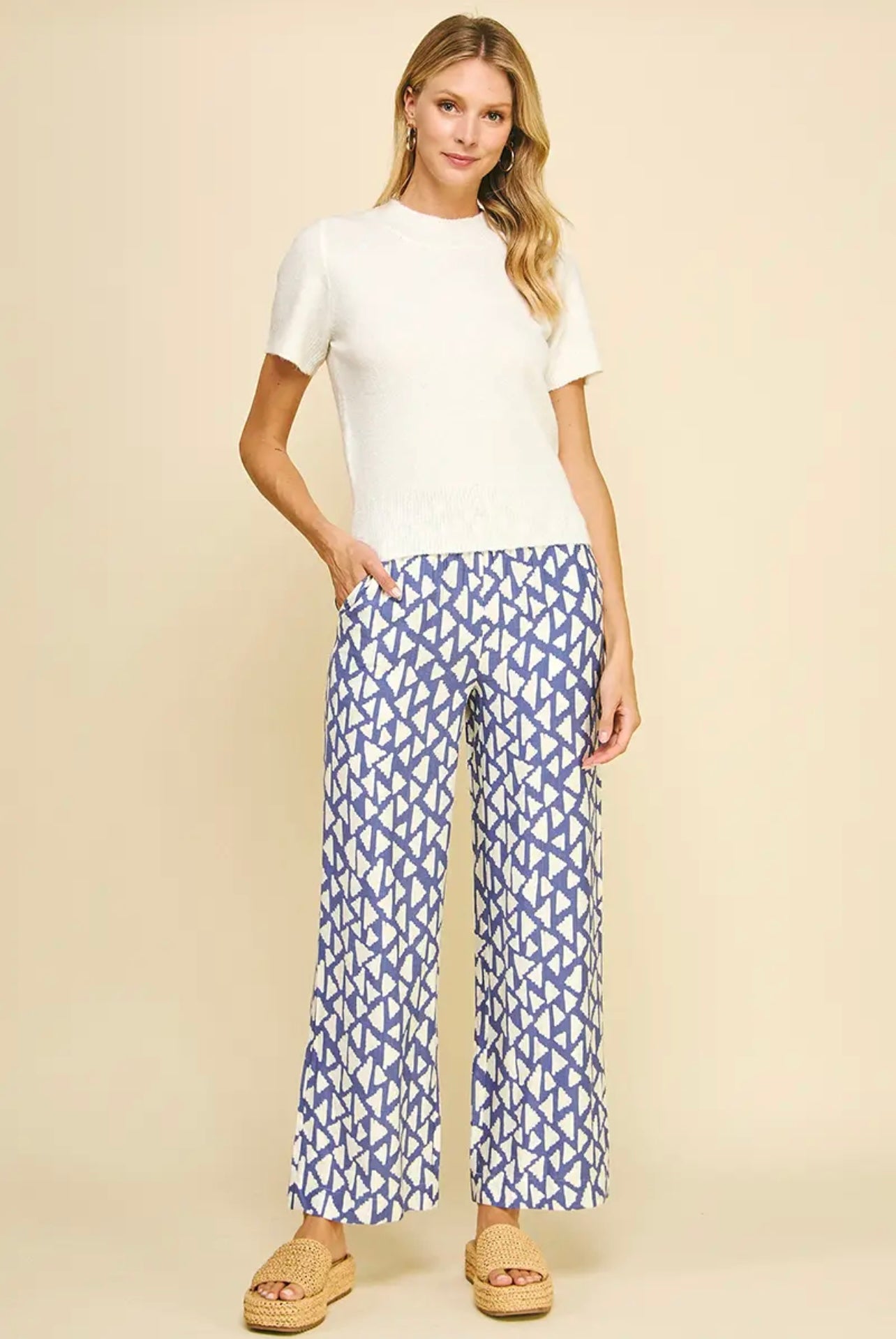 Printed Wide Leg Pants
