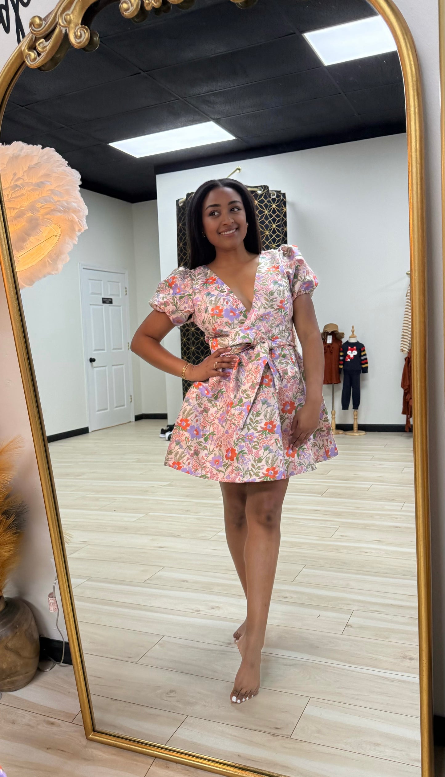Whimsical Floral Flare Dress