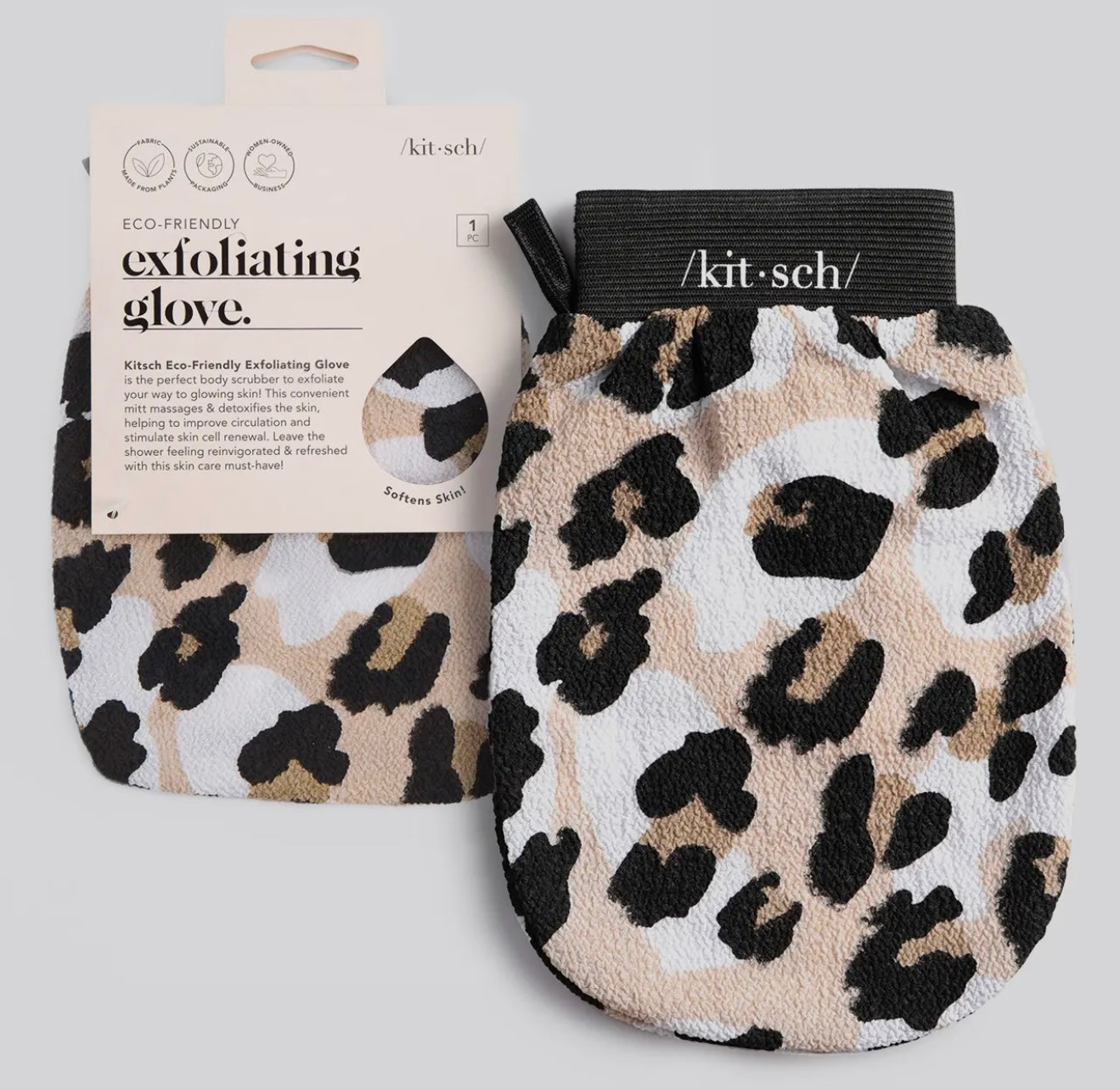 Kitsch Leopard Print Exfoliating Glove
