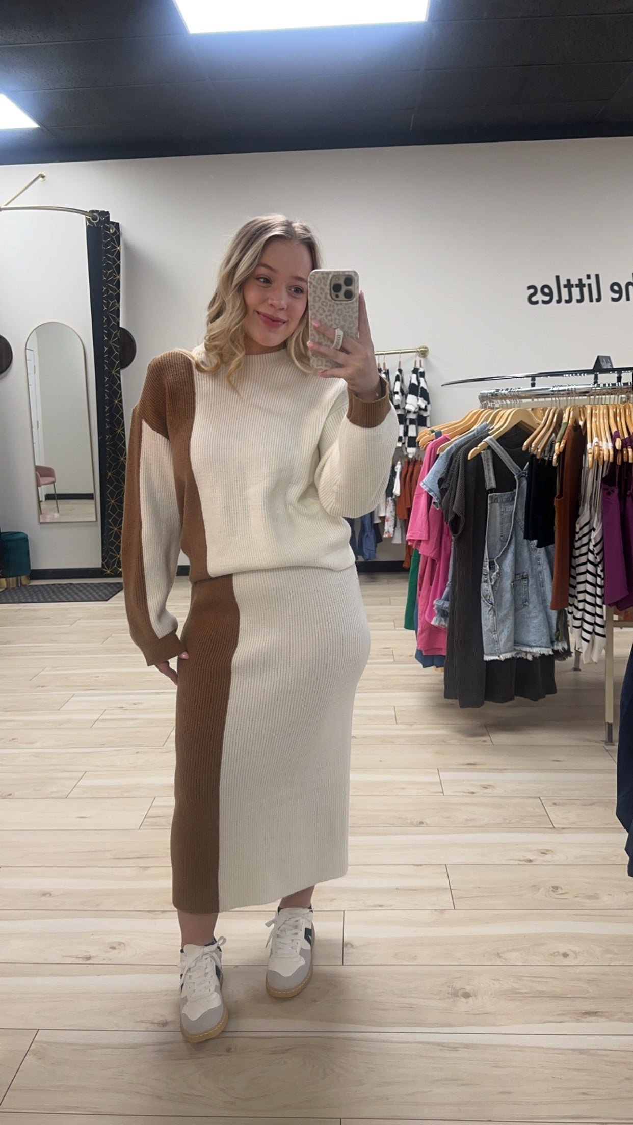 Color Block Sweater Set