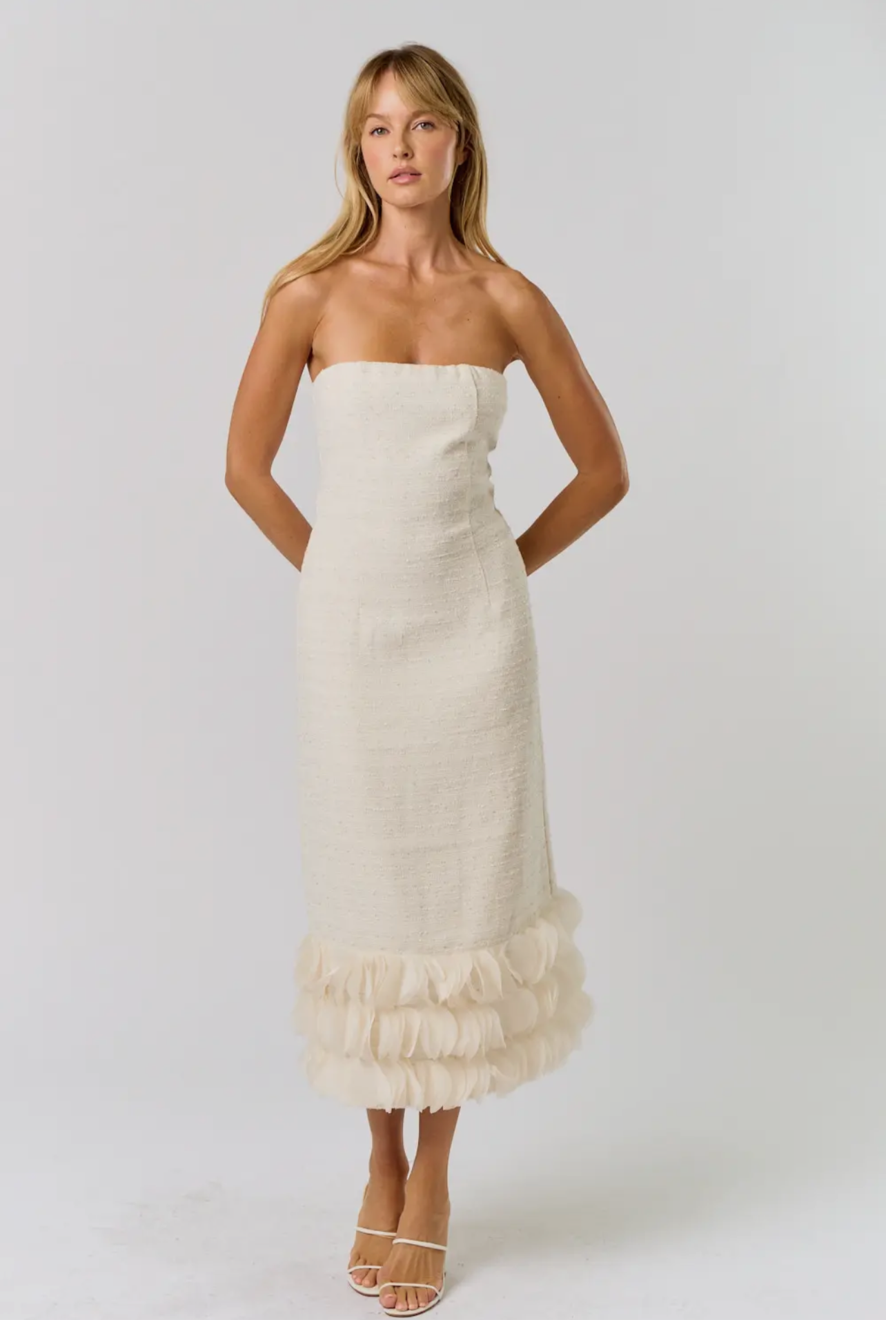 Tweed Strapless Maxi Dress