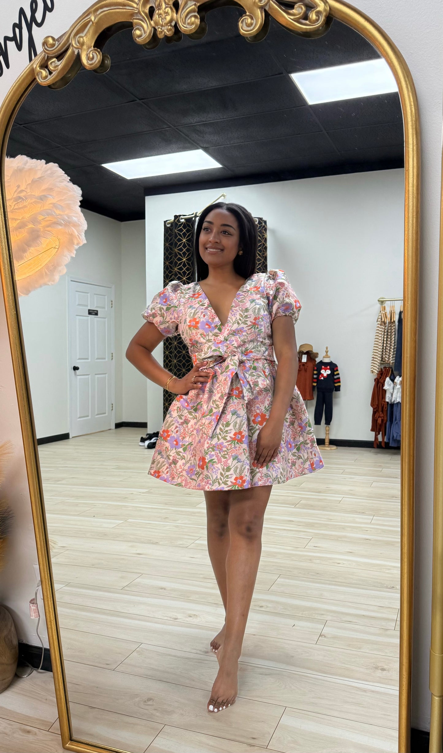 Whimsical Floral Flare Dress