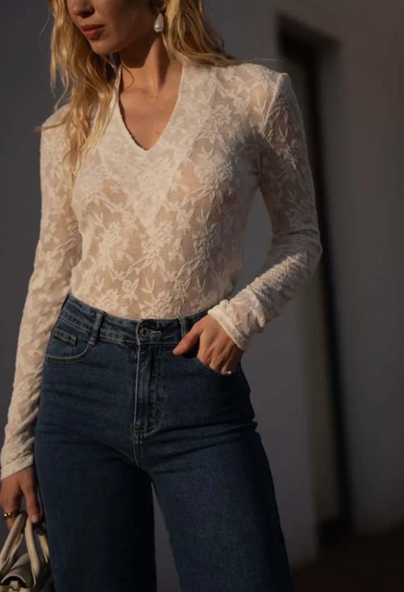 Lace Top V-Neck