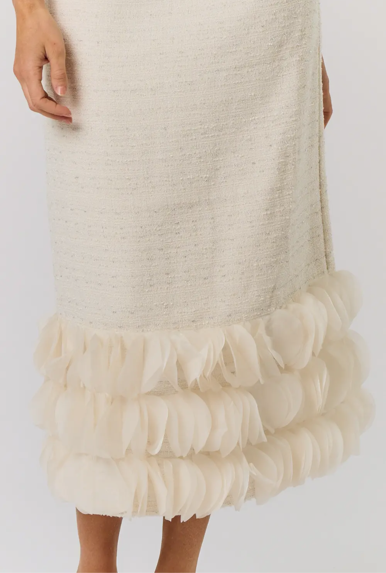 Tweed Strapless Maxi Dress