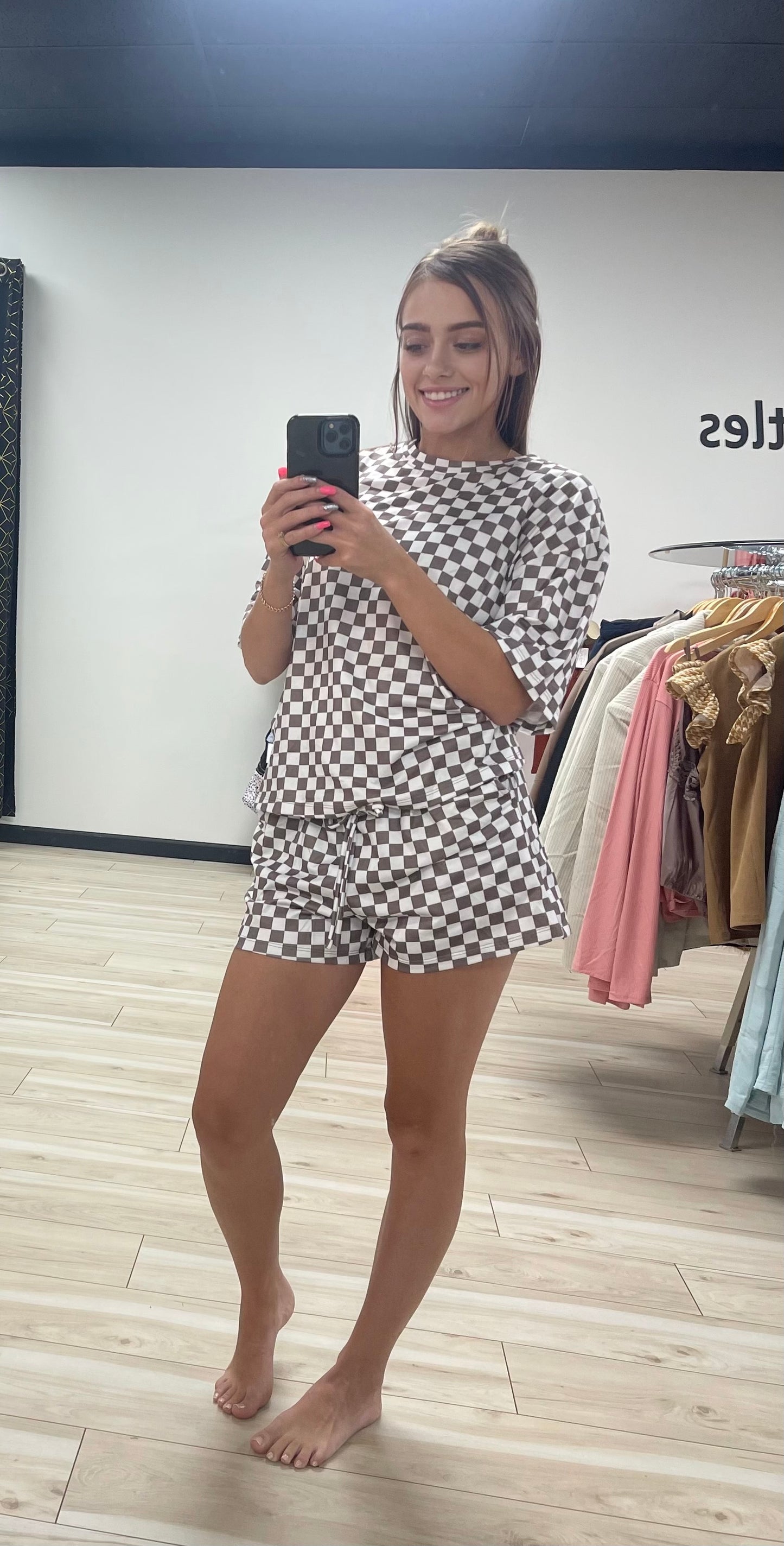 Checkered Top & Short Set