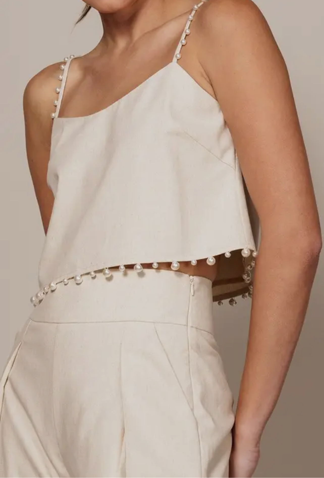 Pearl Trimmed Wide Pants