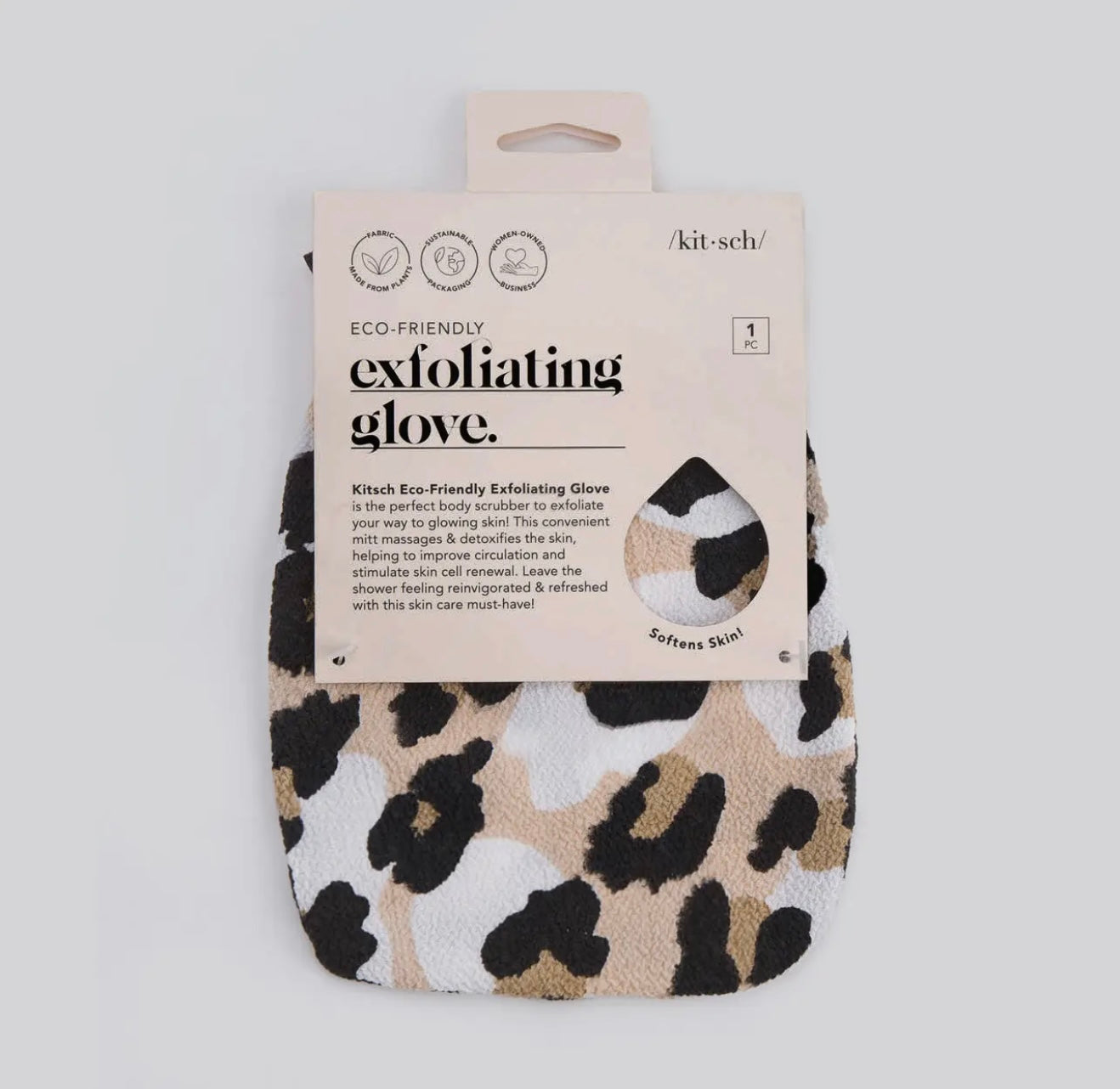 Kitsch Leopard Print Exfoliating Glove