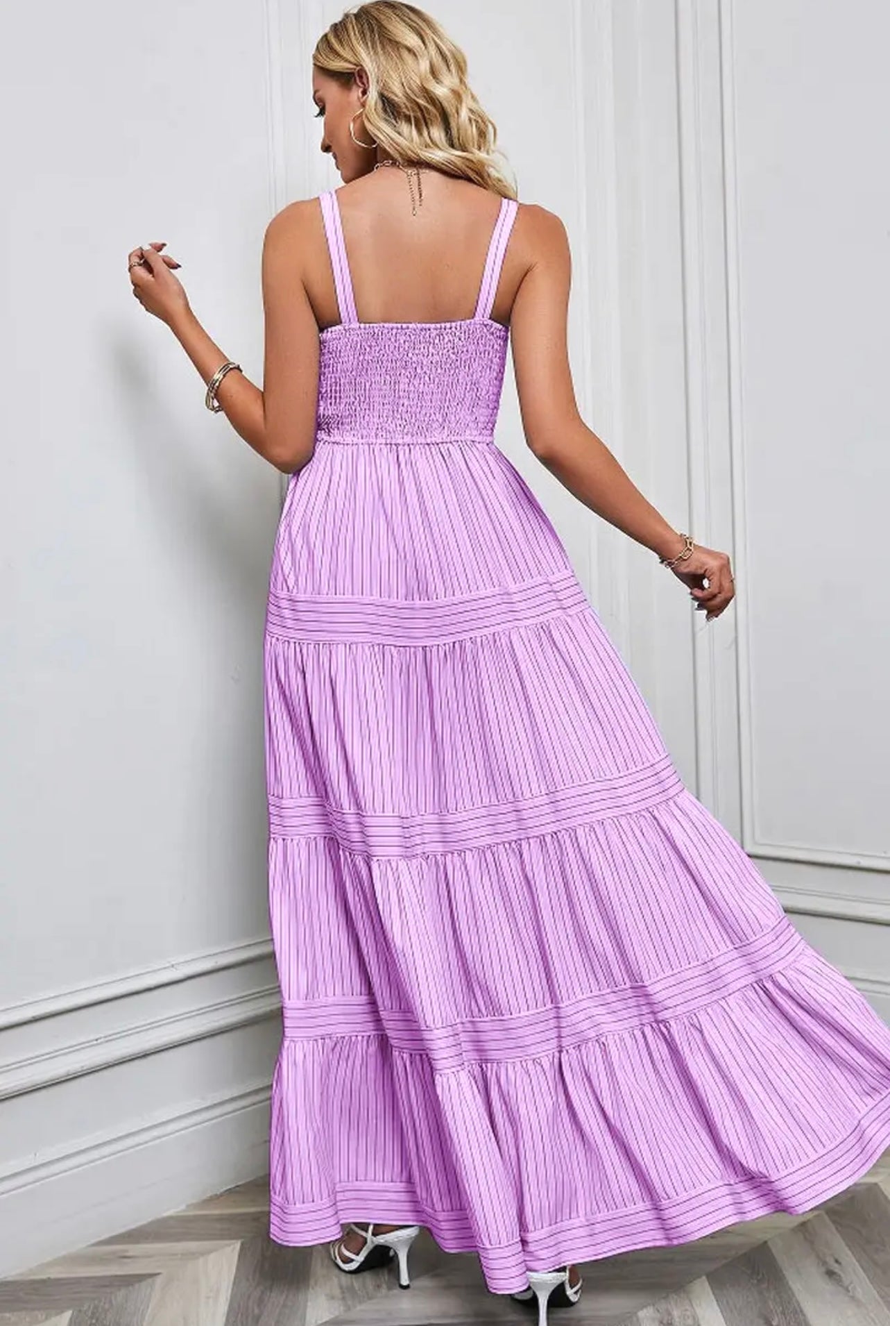 Sleeveless Striped Maxi Dress