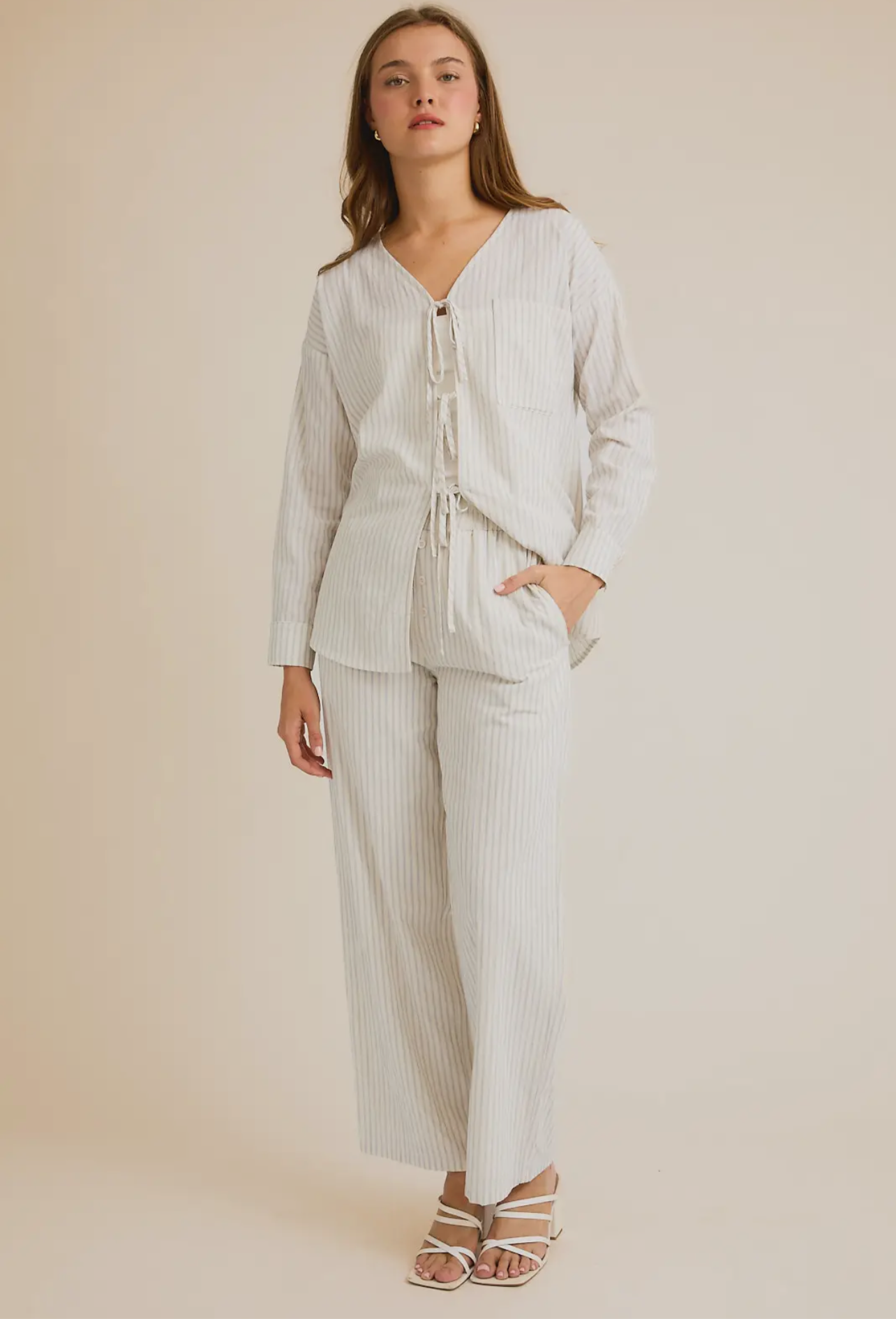 Stripe Wide Leg Pants