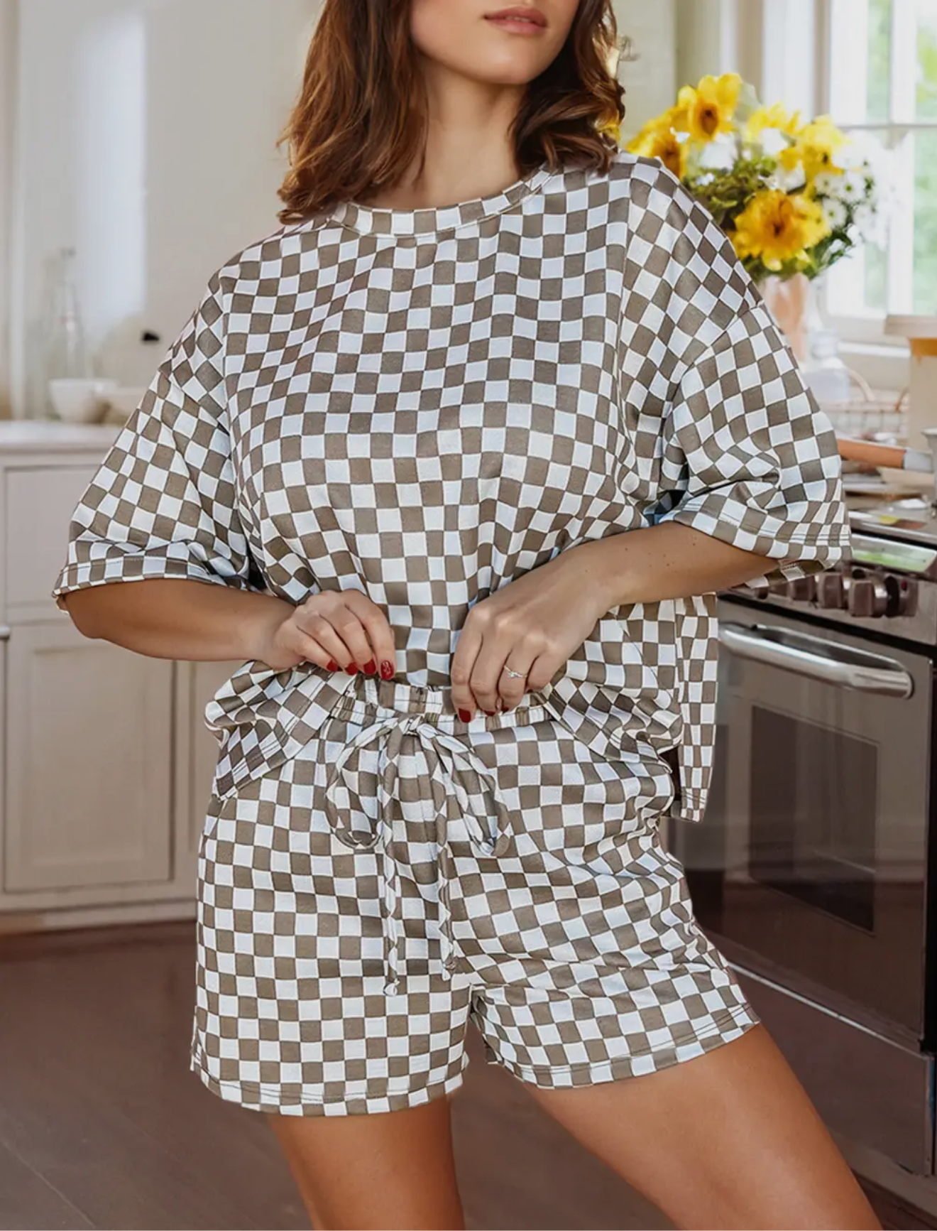 Checkered Top & Short Set