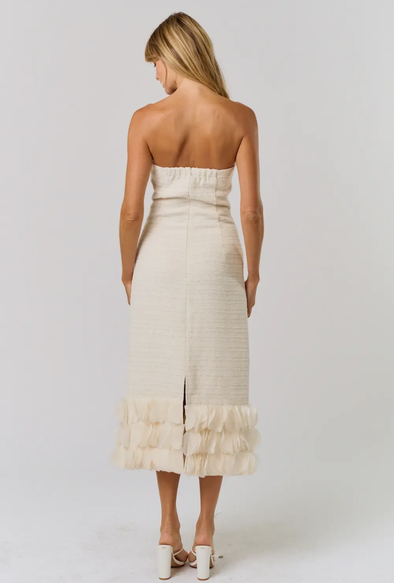 Tweed Strapless Maxi Dress