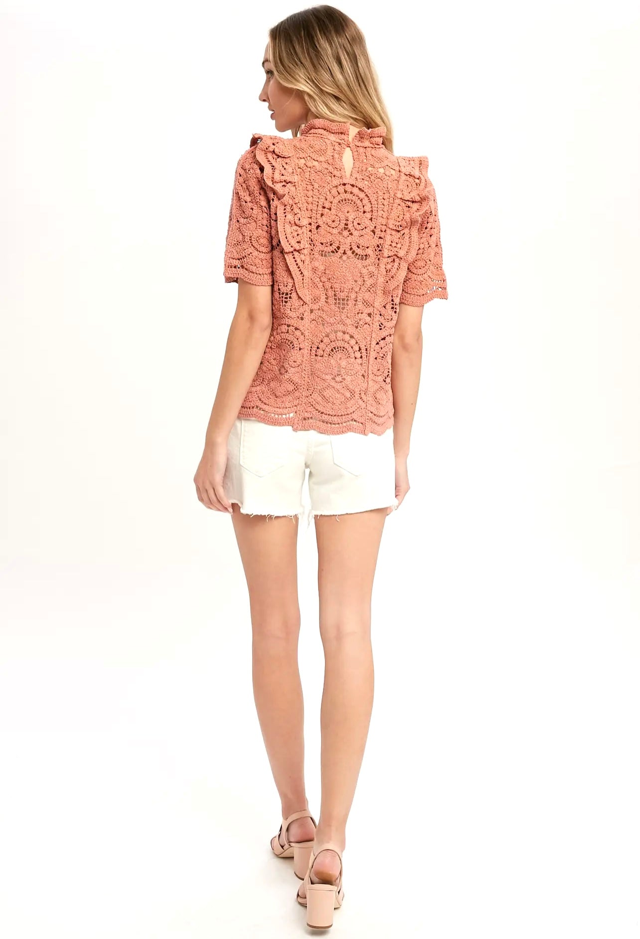 High Collar Crochet Top