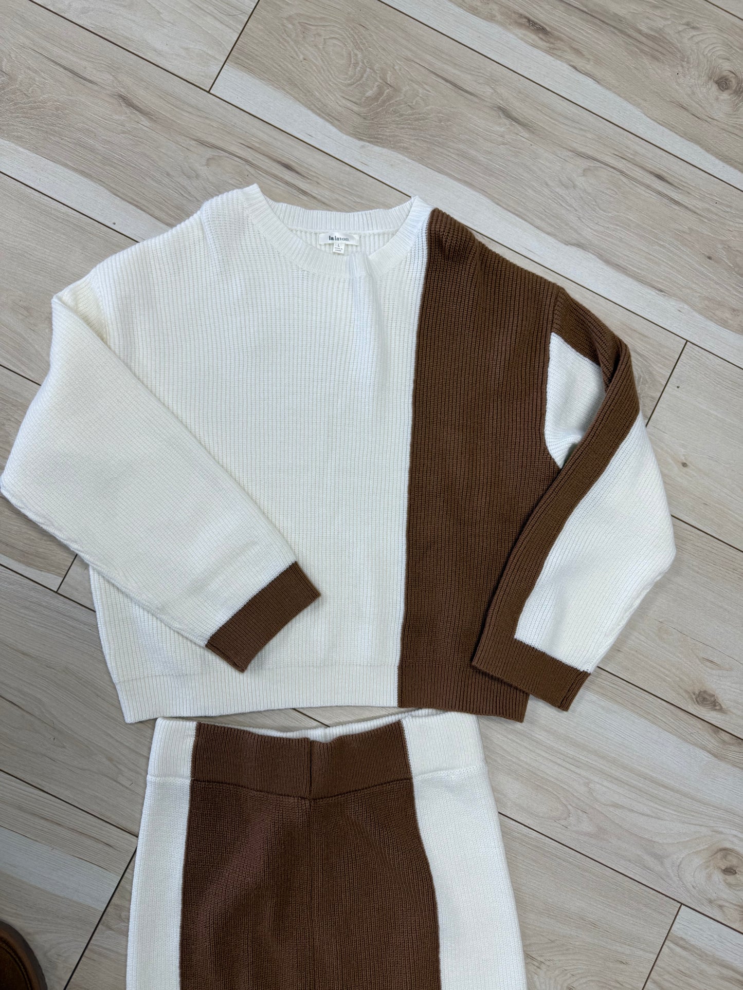 Color Block Sweater Set