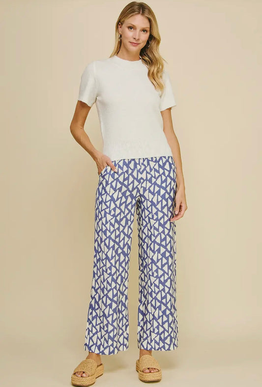 Printed Wide Leg Pants