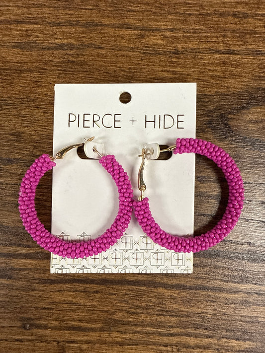 Hot Pink Hoop Earrings