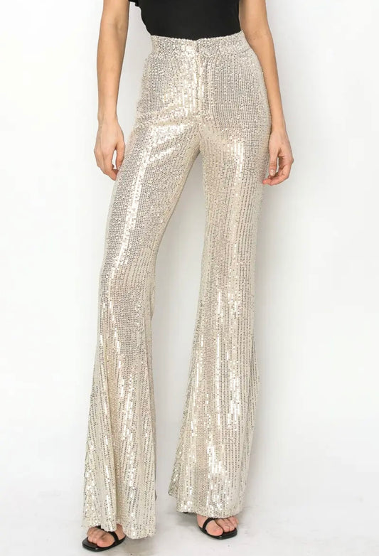 Fit Sequins Flare Leg