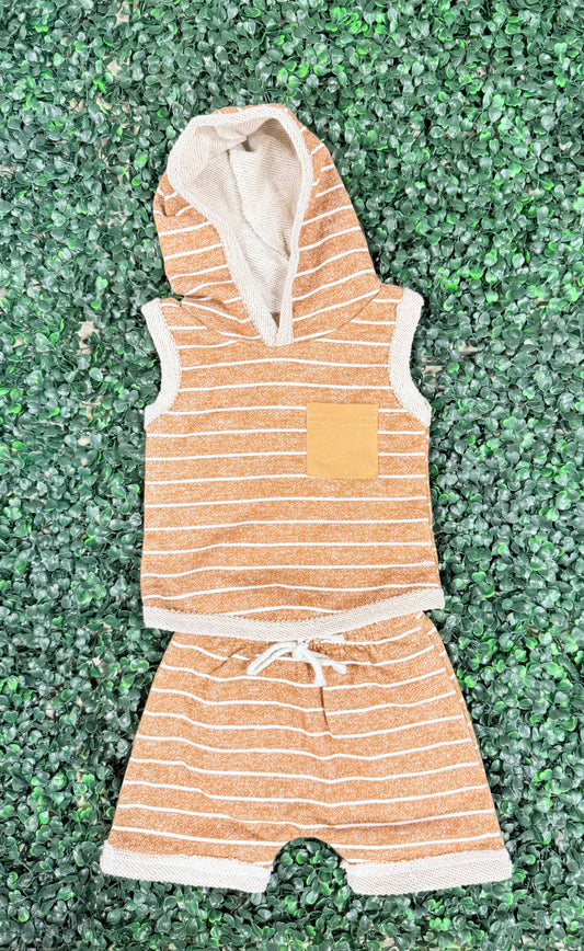 Sleeveless Hooded Short Set