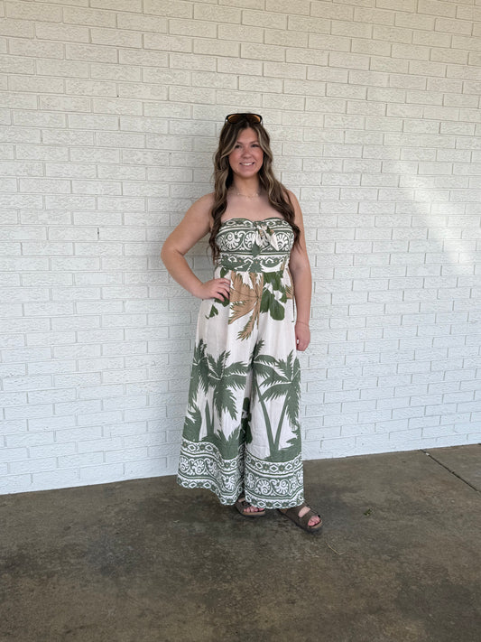 Leaf Sleeveless Romper