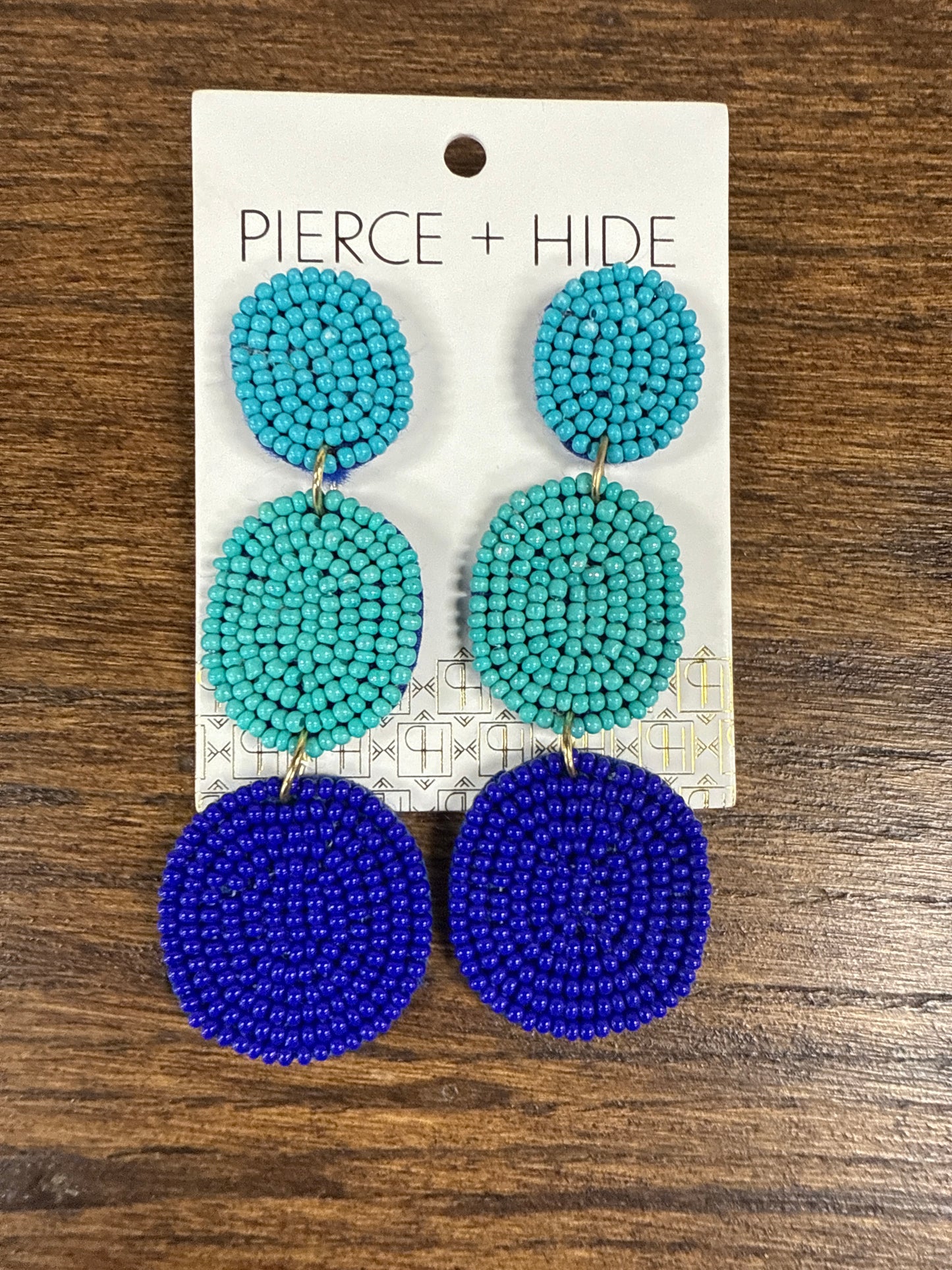 Cascading Blue Beaded Drop Earrings