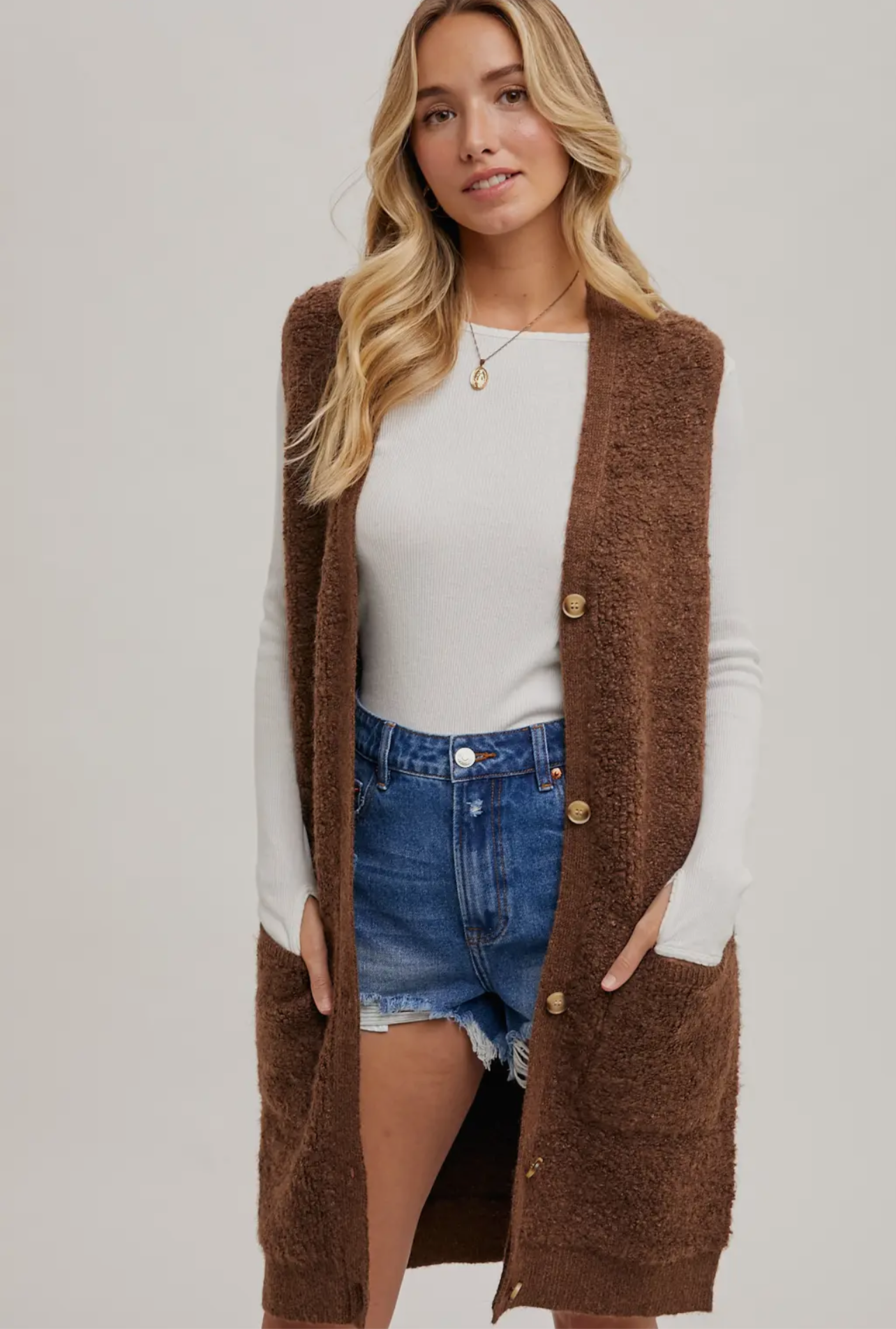 Teddy Knit Lined Vest