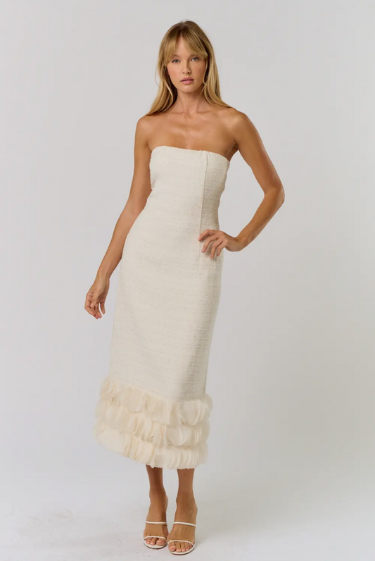 Tweed Strapless Maxi Dress