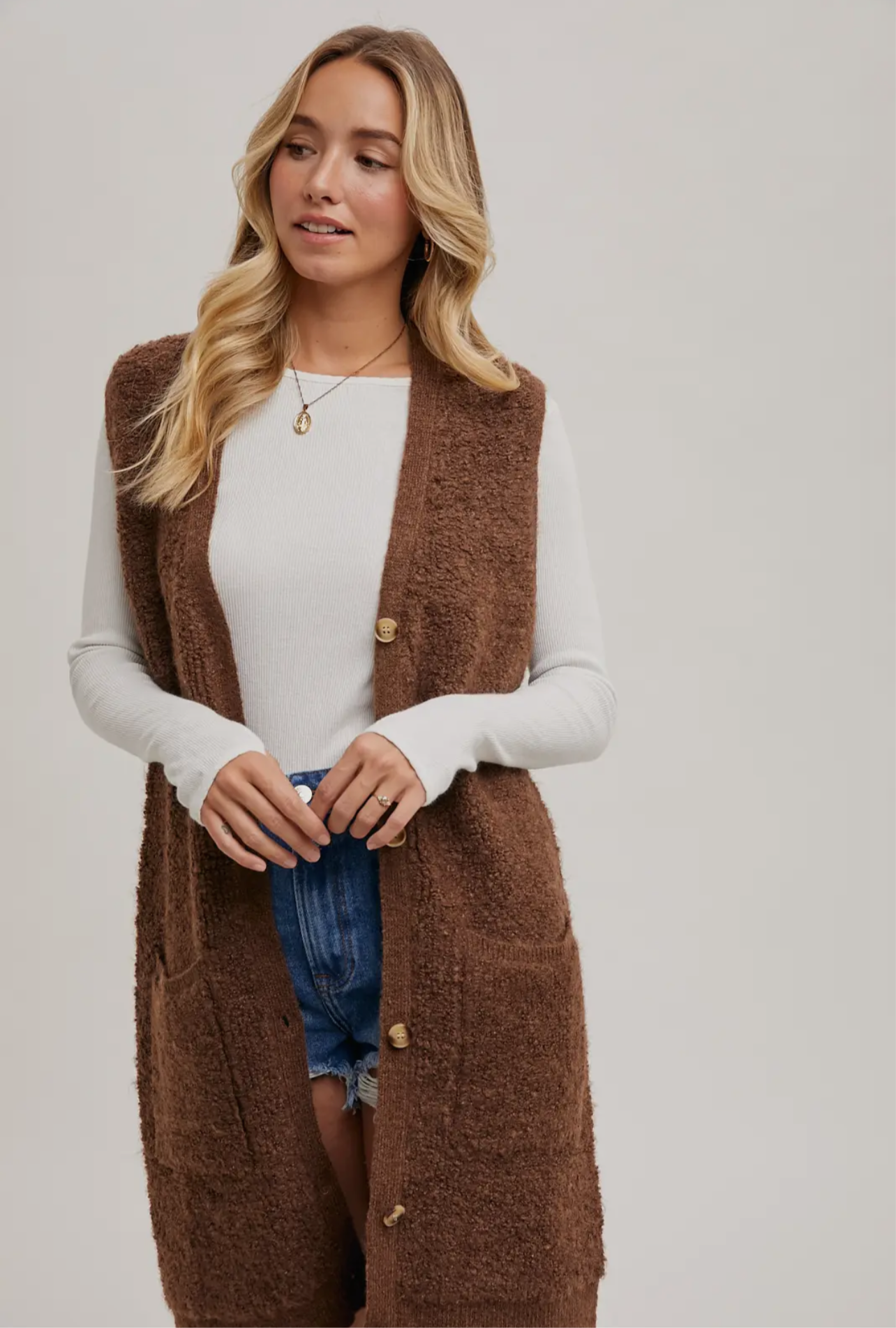 Teddy Knit Lined Vest