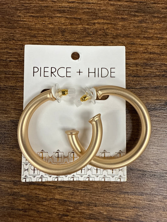 Brushed Gold Hoops