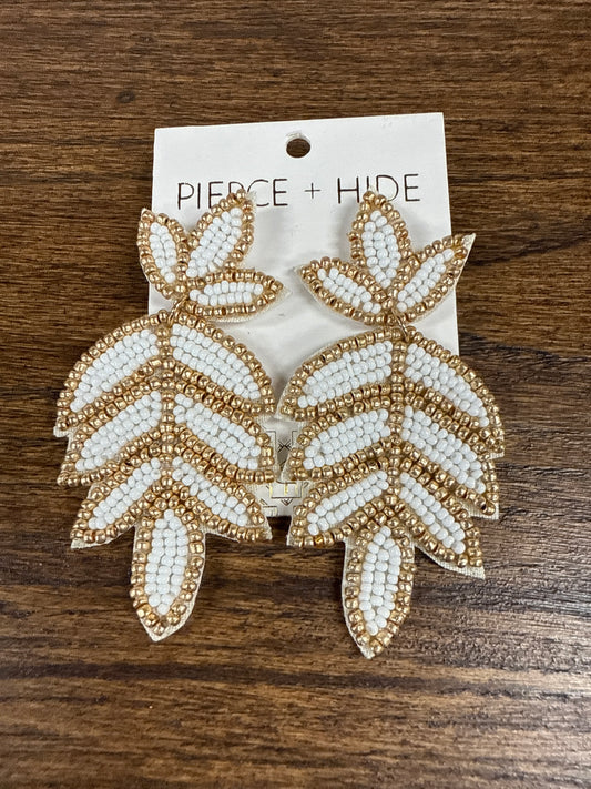 Custom White Fleur De Lis Earrings