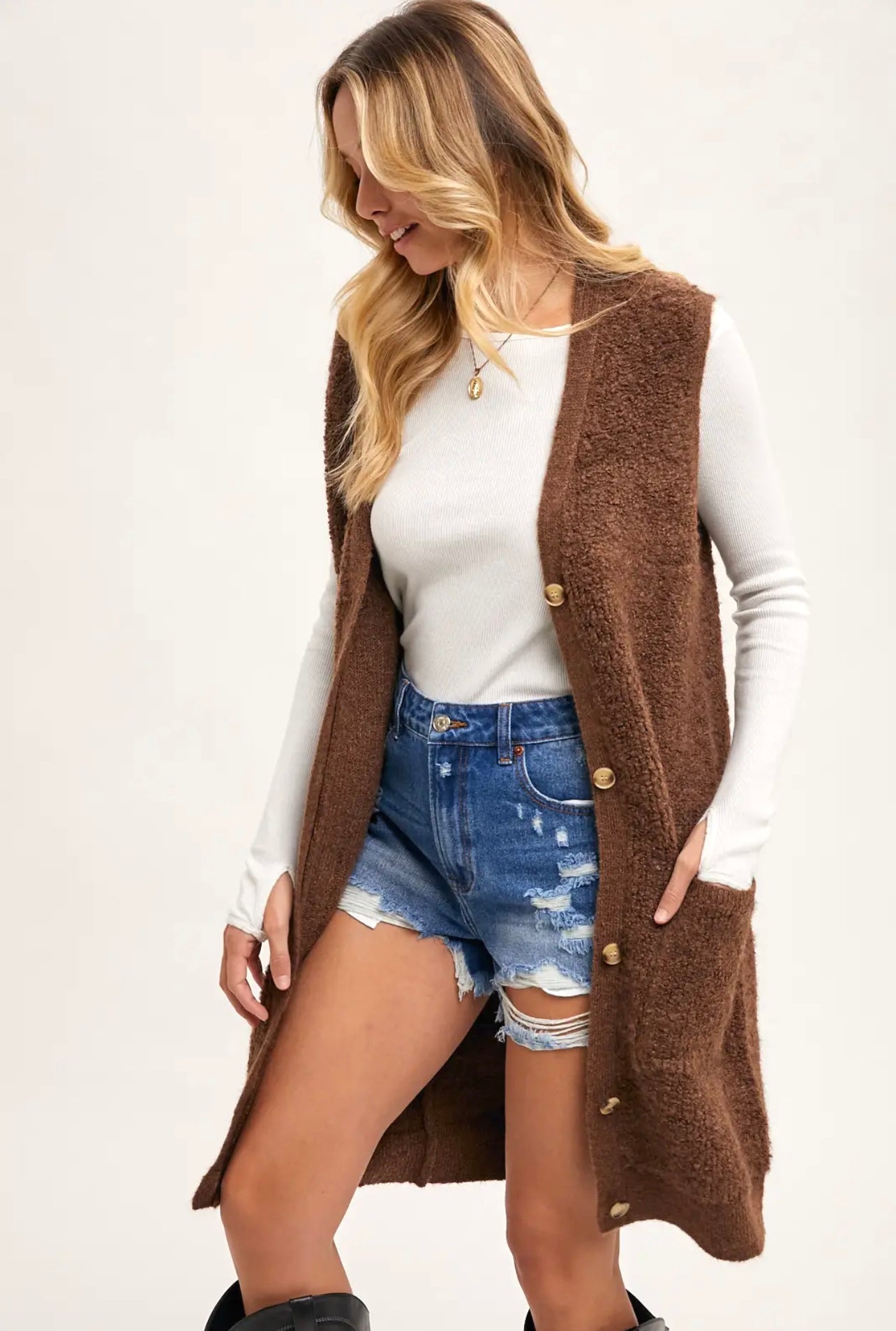 Teddy Knit Lined Vest