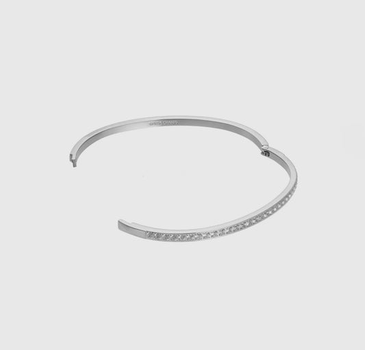 Diamond Bangle Silver