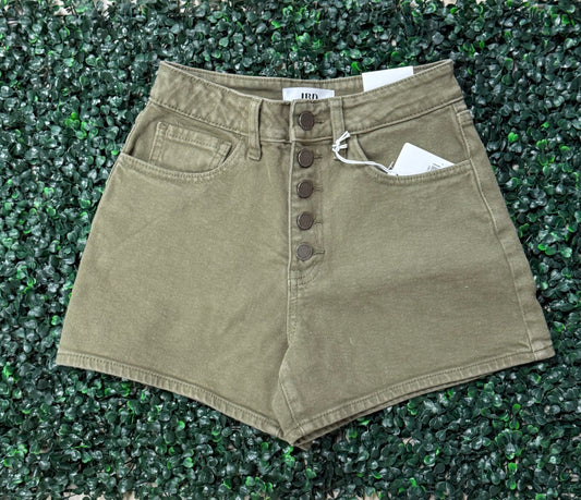 JBD Olive Button Down Clean Hem Shorts