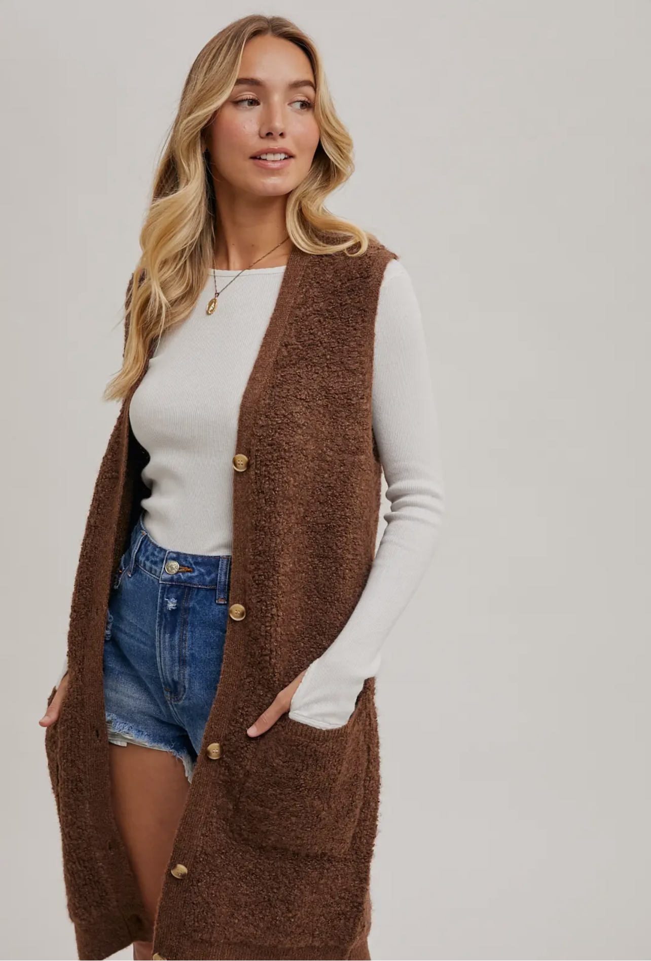 Teddy Knit Lined Vest