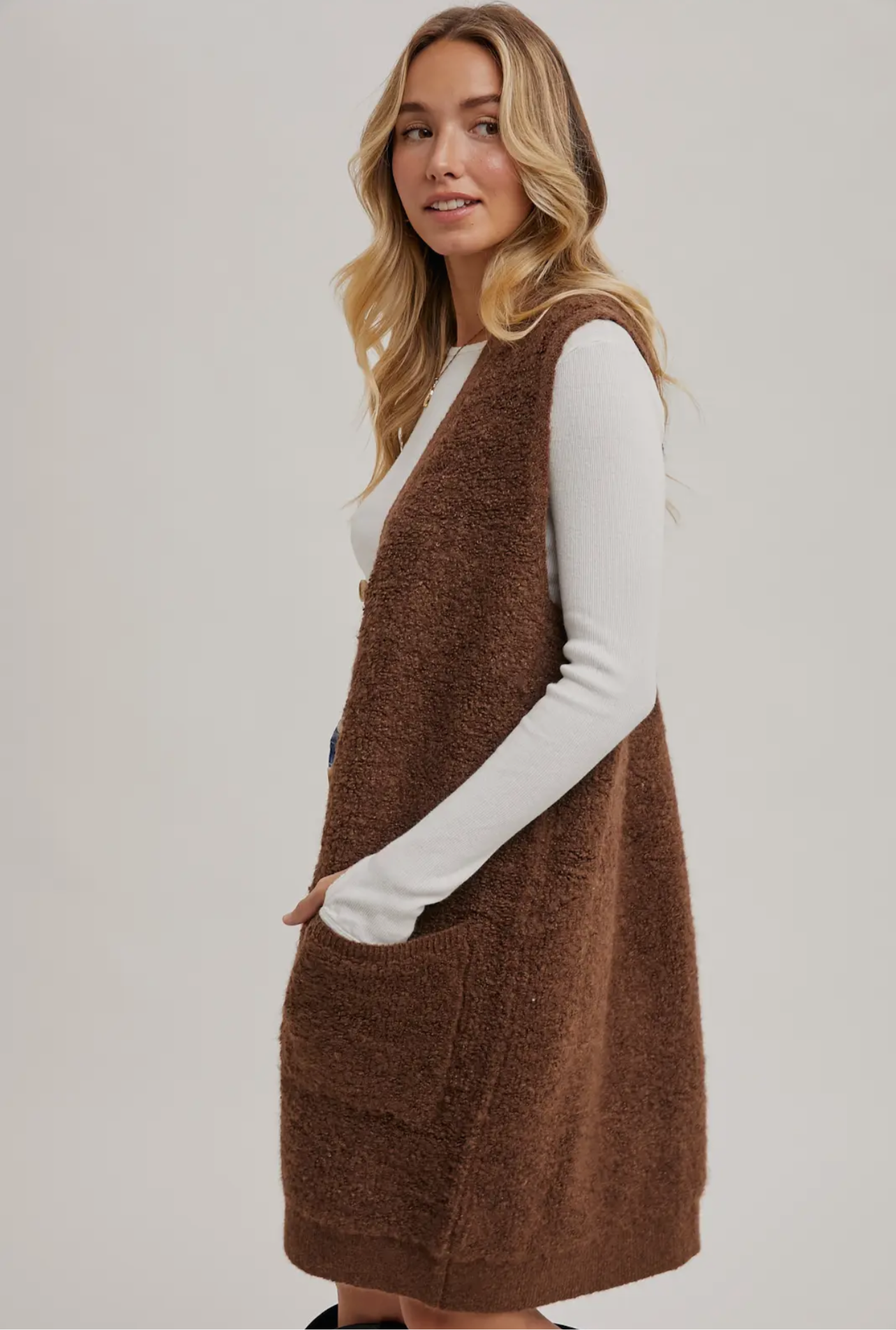 Teddy Knit Lined Vest