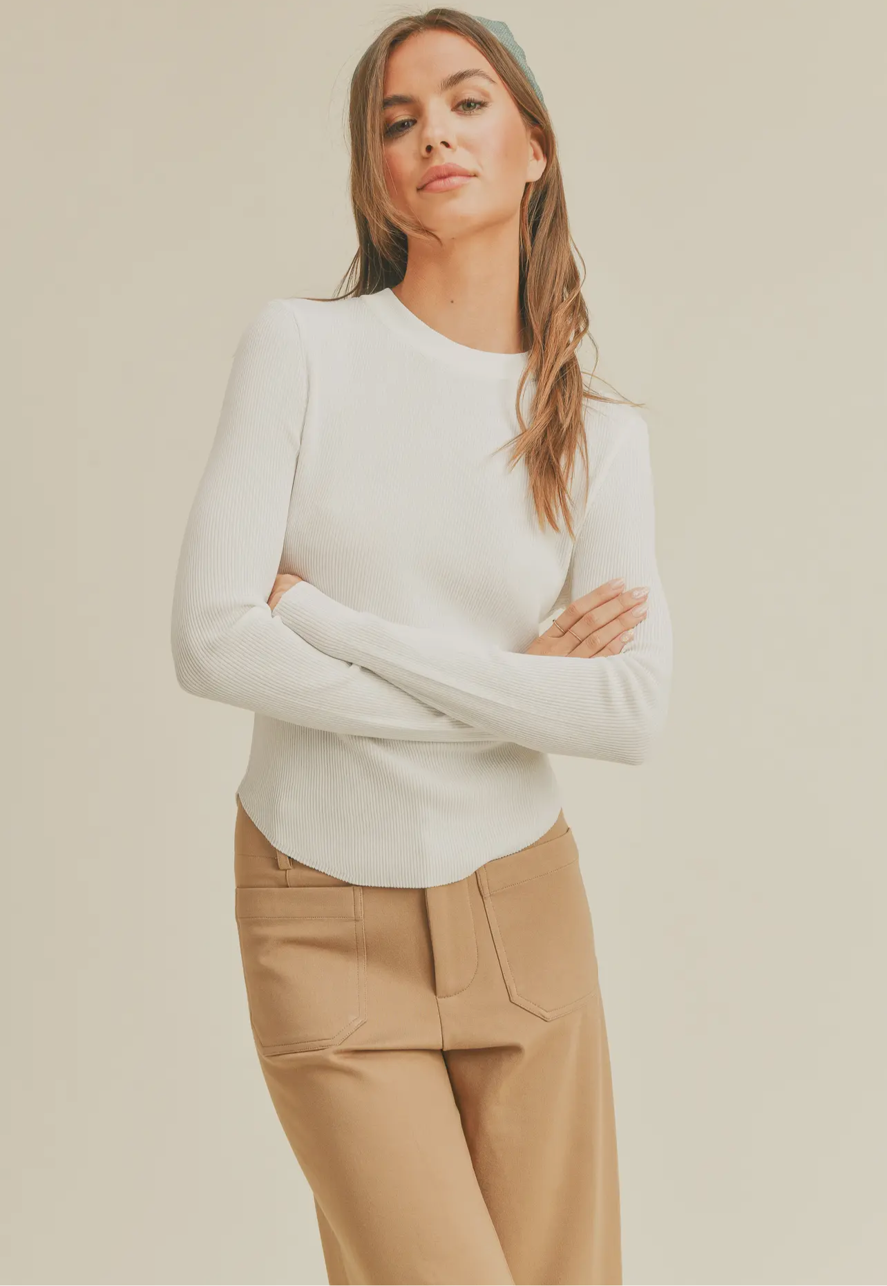 Ribbed Long Sleeve Top